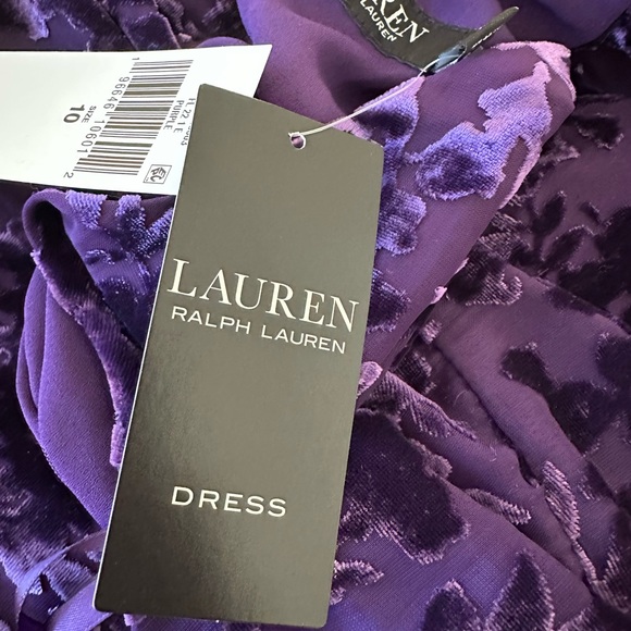 Ralph Lauren halter top floral velvet burnout design gown dress - Picture 10 of 13